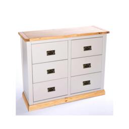 Rackhams Bomporto 6 Drawer Chest of Drawers Bras Drop Handle - Light Grey - thumbnail 3