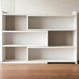 Rackhams 3 Tier Stretchable Wooden Bookcase Shelf Display Storage Unit Stand - Wood - White - thumbnail 5