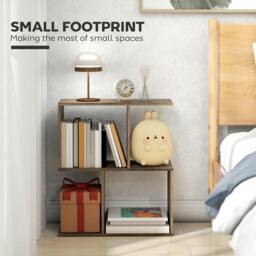 Rackhams Side Table, Narrow End Table with Storage Shelves - Grey - 50W x 19.5D x 58H cm - thumbnail 4