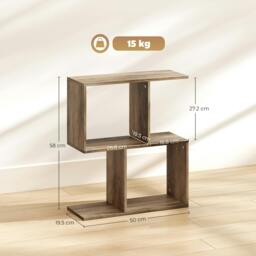 Rackhams Side Table, Narrow End Table with Storage Shelves - Grey - 50W x 19.5D x 58H cm - thumbnail 6