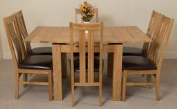 Rackhams Richmond Small Extending Oak Dining Set with Princeton Oak Chairs - Natural Oak - 6 chairs - thumbnail 4