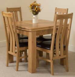 Rackhams Richmond Small Extending Oak Dining Set with Princeton Oak Chairs - Natural Oak - 6 chairs - thumbnail 2