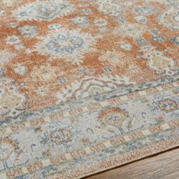 Rackhams Lillian-Washable Orange Blue Traditional Vintage Boho Rug - 160 x 213 cm - thumbnail 3
