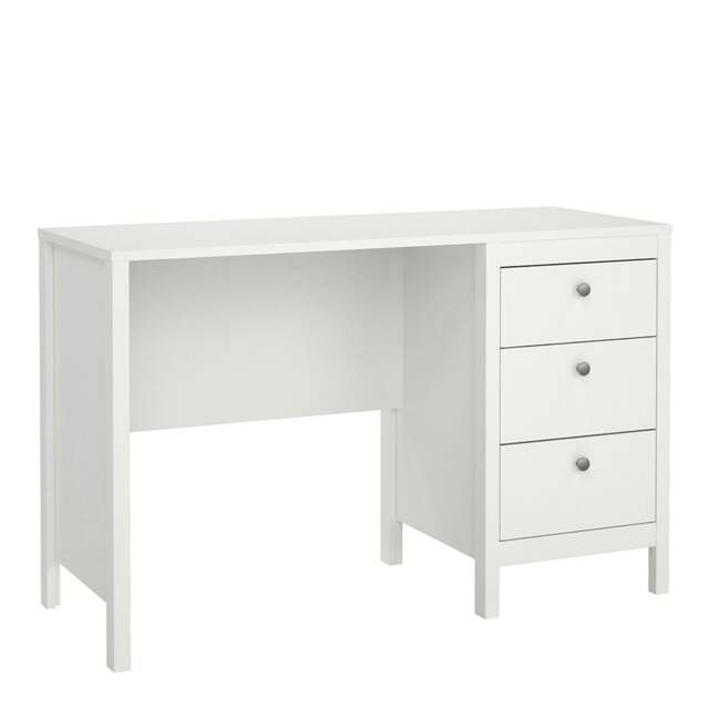 Rackhams Madrid Desk 3 drawers White - White - 48 - 76.5 - image 1