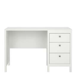Rackhams Madrid Desk 3 drawers White - White - 48 - 76.5 - thumbnail 2