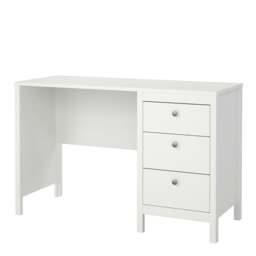 Rackhams Madrid Desk 3 drawers White - White - 48 - 76.5 - thumbnail 3