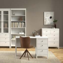 Rackhams Madrid Desk 3 drawers White - White - 48 - 76.5 - thumbnail 6