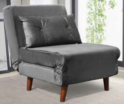 Rackhams Rhodes Plush Velvet Pull Out Chair Bed - Navy - thumbnail 4