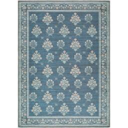 Rackhams Thistle-Washable Blue Green Beige Modern Floral Rug - 160 x 220 cm - thumbnail 2