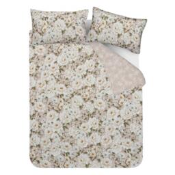 Rackhams Luxury Soft Reversible Elegant Blooms Duvet Cover & Pillowcases - Blush Pink - King (220cm x 230cm) - thumbnail 4