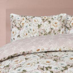Rackhams Luxury Soft Reversible Elegant Blooms Duvet Cover & Pillowcases - Blush Pink - King (220cm x 230cm) - thumbnail 6