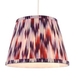 Rackhams Purple and Burgundy Pleated Cotton Lamp Shade with Zig Zag Design - thumbnail 2