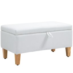 Rackhams Linen Storage Ottoman Storage Box with Rubberwood Legs - thumbnail 6