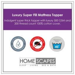 Rackhams Luxury Extra Thick 500 GSM Cotton Mattress Topper - Super King - thumbnail 3