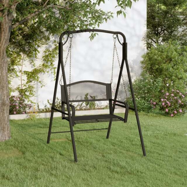 Rackhams Swing Bench 124 cm Black Steel - Steel