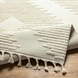 Rackhams Nora-Global Grey Ivory High Pile Fringe Rug - 200 x 275 cm - thumbnail 4