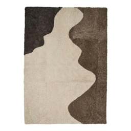 Rackhams Short Wool Curly Sheepskin River Design Rug - Anthracite/Pearl/Taupe - 200x150 cm - thumbnail 1