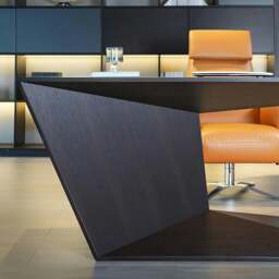Rackhams Kofi Modern Office Desk For Home, Black Wood - 140 x 70cm - NO Office Chair - thumbnail 5
