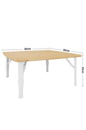 Rackhams Square 80cm Wooden Folding Coffee Table - Beige - thumbnail 6