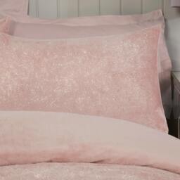 Rackhams Glitter Foil Fleece Duvet Cover With Pillowcases - Blush Pink - King (220cm x 230cm) - thumbnail 2