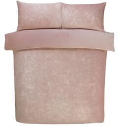 Rackhams Glitter Foil Fleece Duvet Cover With Pillowcases - Blush Pink - King (220cm x 230cm) - thumbnail 3
