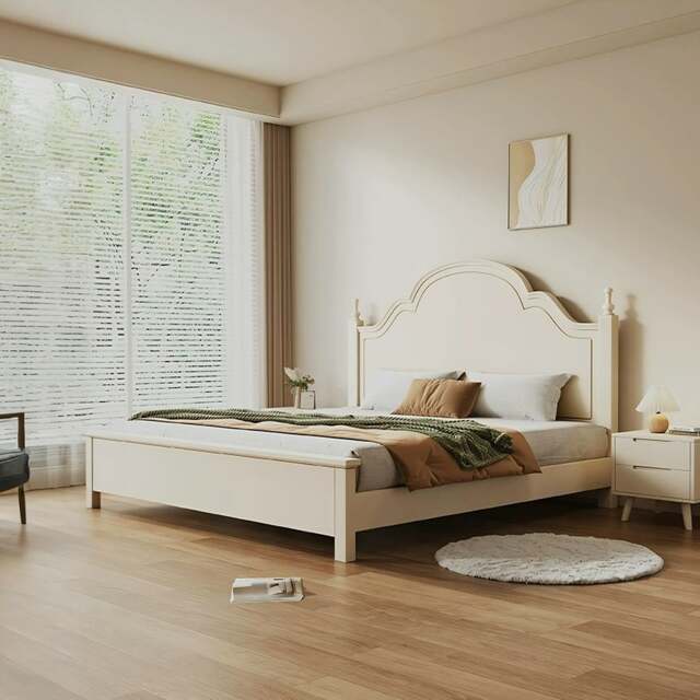 Rackhams Andrea King Size / Super King Size Bed With Storage, Cream - King Size - With Storage - image 1