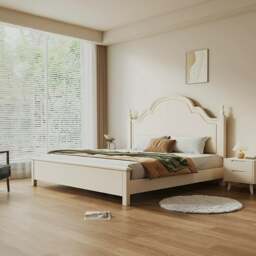 Rackhams Andrea King Size / Super King Size Bed With Storage, Cream - King Size - With Storage - thumbnail 1