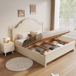 Rackhams Andrea King Size / Super King Size Bed With Storage, Cream - King Size - With Storage - thumbnail 4