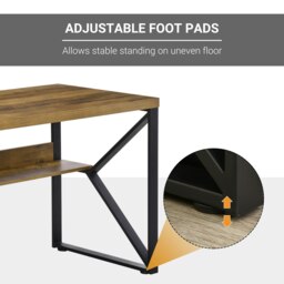 Rackhams Computer Writing Desk K-Shaped Steel Leg Storage Shelf Home Office - thumbnail 6