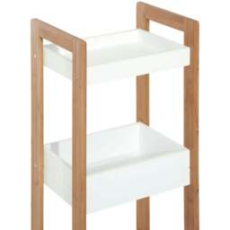 Rackhams 3-Tier Bathroom Rack Storage Shelf Bamboo Organiser Shower Tower for Narrow Place - thumbnail 6