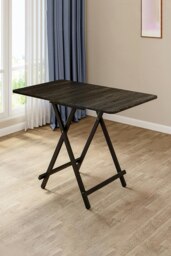 Rackhams 3-Piece Set 100cm Folding Dining Table & 2 Chairs Indoor Outdoor Dining Table Suitable for Six People - Black - thumbnail 2