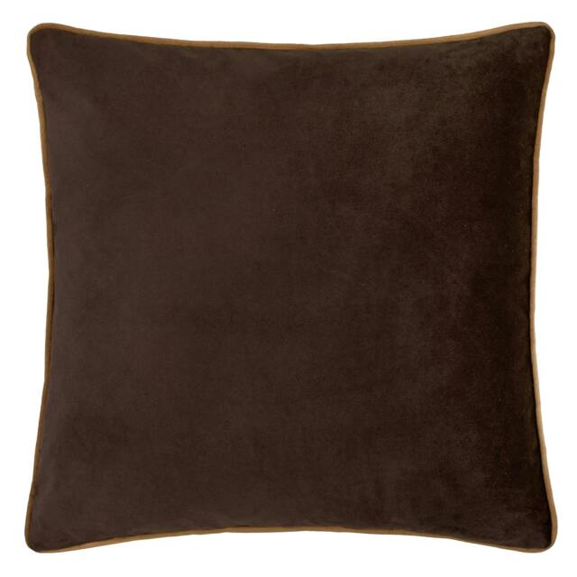 Rackhams Meridian Velvet Cushion Cover - Chocolate/Caramel - 55cm x 55cm - Chocolate/Caramel - 100% Polyester - image 1