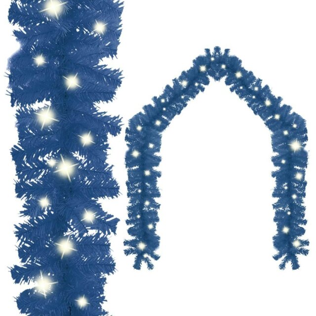 Rackhams Christmas Garland with LED Lights 10 m Blue