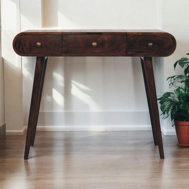 Rackhams California Walnut Dressing Table with Foldable Mirror - image 1