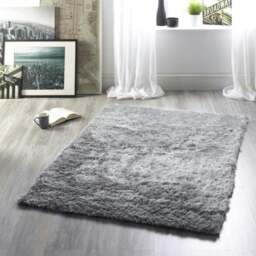 Rackhams Glamour Shaggy Grey Rug - 160X230 cm - thumbnail 4