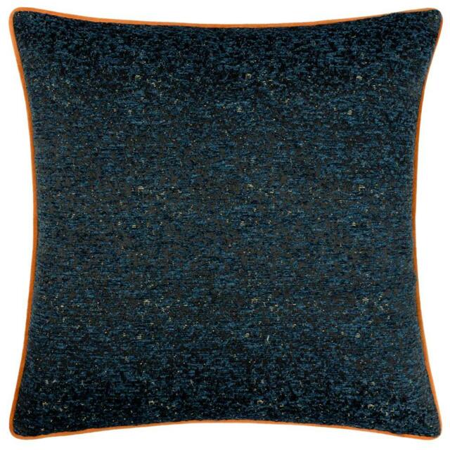 Rackhams Chenille Piped Cushion Cover - Navy - 50cm x 50cm - Navy - 100% Polyester - image 1