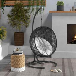 Rackhams Hammock Chair Stand w/ Round Base, C Swing Stand Only, Black - thumbnail 1