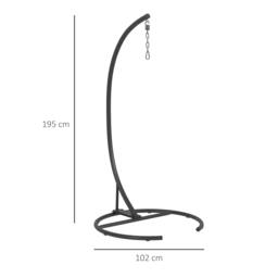 Rackhams Hammock Chair Stand w/ Round Base, C Swing Stand Only, Black - thumbnail 3