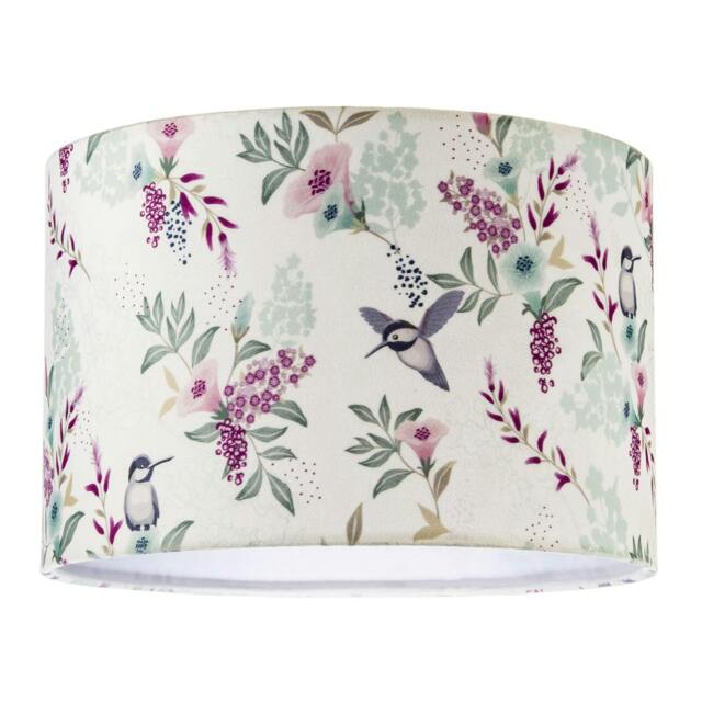 Rackhams Charming Botanical Woodland-Inspired Velvet Fabric Circular Lampshade - image 1