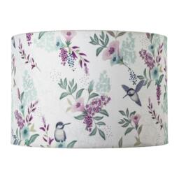 Rackhams Charming Botanical Woodland-Inspired Velvet Fabric Circular Lampshade - thumbnail 4