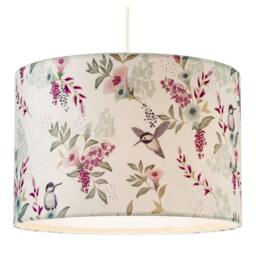 Rackhams Charming Botanical Woodland-Inspired Velvet Fabric Circular Lampshade - thumbnail 2