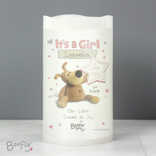 Rackhams Personalised Boofle It's a Girl Nightlight LED Candle - image 1