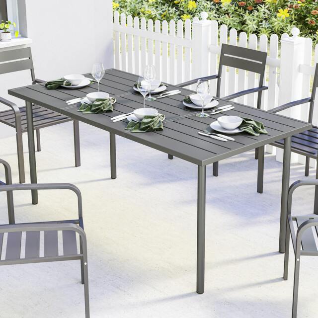Rackhams Garden Dining Table for 6 Person, 165 x 80 cm - 1 - 165 x 80 x 74 cm - 80 - image 1