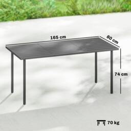 Rackhams Garden Dining Table for 6 Person, 165 x 80 cm - 1 - 165 x 80 x 74 cm - 80 - thumbnail 3