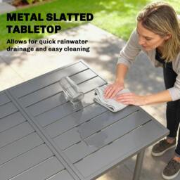 Rackhams Garden Dining Table for 6 Person, 165 x 80 cm - 1 - 165 x 80 x 74 cm - 80 - thumbnail 5