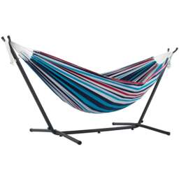 Rackhams Double Cotton Hammock with Stand (250cm) - Denim - thumbnail 2