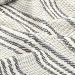 Rackhams Throw Cotton Stripes 220x250 cm Grey and White - thumbnail 5