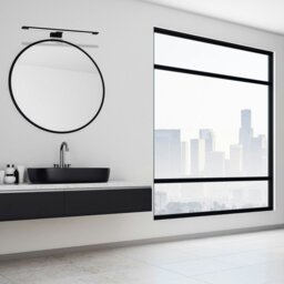 Rackhams Shine Black LED 12W Wall Lamp Stylish Matt Black Light With IP44 Rating Perfect For Mounting Above A Bathroom Mirror