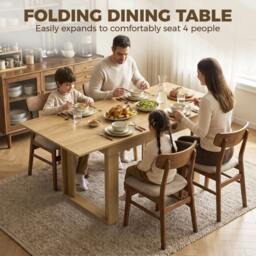 Rackhams Folding Dining Table Under-Table Storage 140cm Oak - thumbnail 4