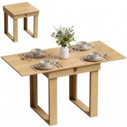 Rackhams Folding Dining Table Under-Table Storage 140cm Oak - thumbnail 2
